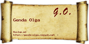 Genda Olga névjegykártya